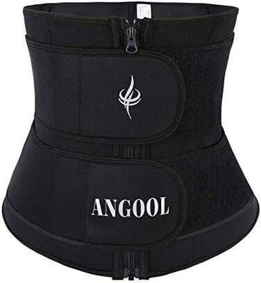 ANGOOL Neopren Waist Trainer for Women,Workout Plus Size Trimmer Belt Sauna Sweat Corset Cincher with Zipper.