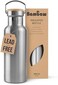 Bambaw Stainless Steel Water Bottle 500 mlThermos FlaskInsulated BottleEco FlaskReusable Water BottleStainless Steel Bottle without PlasticKeeps Hot and Cold Bamboo Bottle.