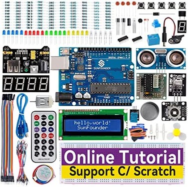 SunFounder Project Complete Starter kit Compatible with Arduino UNO R3 Arduino IDE/Scratch Coding with 42 Detailed Online Tutorials.