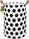 HUNRUNG Laundry Hamper,Large Canvas Fabric Lightweight Storage Basket Toy Organizer Dirty Clothes Collapsible Waterproof for College Dorms, Children Bedroom,Bathroom（Roud-Football.