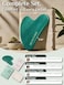 Rena Chris Gua Sha Facial Tools, Natural Jade Stone Guasha Tool, Manual Massage Sticks for Jawline Sculpting and Puffiness Reducing, Gua Sha Scraping Massage Tool, Skin-Care Gift (Green.
