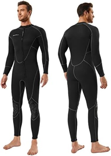 Seaskin Mens 3mm Shorty Wetsuit Womens, Full Body Diving Suit Front Zip Wetsuit for Diving Snorkeling Surfing Swimming.