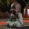Kingzhuo Ceramic Tiny Cute Buddha Statue Monk Figurine Creative Baby Buddha Crafts Adorable Ornaments Classic Delicate Ceramic Arts and Crafts Small (7 x 10 CM(Green.