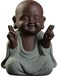 Kingzhuo Ceramic Tiny Cute Buddha Statue Monk Figurine Creative Baby Buddha Crafts Adorable Ornaments Classic Delicate Ceramic Arts and Crafts Small (7 x 10 CM(Green.