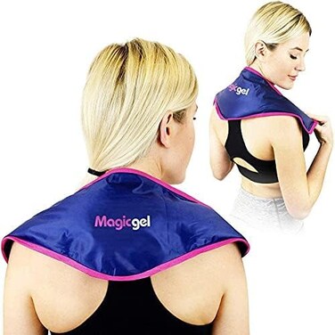 Magic Gel Neck Ice Pack - Soothing Pain Relief for NeckShoulder Pain. Cold Cervical Collar Compress Sits Above The Shoulders,Flexible,Reusable Freezer Pad for Swelling,InjuriesHeadaches (.