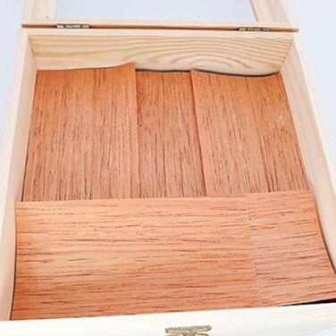 Woho Spanish Cedar Sheets for Humidor, Spanish Cedar Wood Veneer Lumber Strip Chip for Dividing or Lighting Up Cigars, Humidor Accessories for Tube Jar and Box (10 Count (Pack of 1.