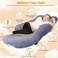 Chilling Home (velvet, Grey- Chilling Home Pregnancy Pillow, 140cm Full Body Pillow Maternity Pillow for Pregnant Women, Comfort U Shaped Zootzi Pillow with Removable Washable Velvet Cover, Grey 140cm