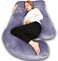Chilling Home (velvet, Grey- Chilling Home Pregnancy Pillow, 140cm Full Body Pillow Maternity Pillow for Pregnant Women, Comfort U Shaped Zootzi Pillow with Removable Washable Velvet Cover, Grey 140cm