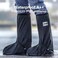HEKEDES Waterproof Shoe Covers, ReusableFoldable Rain Boot Shoe Cover with Zipper, Non-slip, Reflector, Men Women Rain Gear, Black.