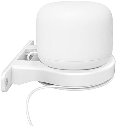Delidigi ABS Wall Mount Compatible with Nest WiFi Router- AC2200 Bracket Holder Shelf for Nest WiFi Point [Built-in Cable Management] (White.