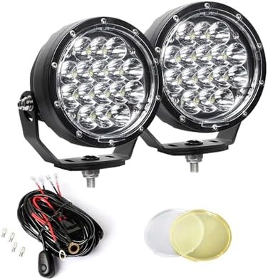 Exzeit 5 Inch Led Driving Lights Round, 80W 11200 Lumens Waterproof Fog Lights Driving Lights for Jeep Wrangler Trucks Toyota Pickup GMC SUV.