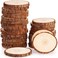 Fuyit Natural Wood Slices 30 Pcs 2. 8-3. 1 Inches Unfinished Wood Craft Kit Undrilled Wooden Circles Without Hole Tree Slice with Bark for Arts Painting Christmas Ornaments DIY Crafts.