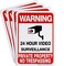 Sheenwang 4-Pack Private Property No Trespassing Sign, Video Surveillance Signs Outdoor, UV Printed. 040 Mil Rust Free Aluminum 10 x 7 in, Security Camera Sign for Home, Business, Driveway Alert, CCTV