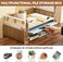 Kirigen Wood Desk Organizer 5 Trays - Desktop Document Letter Tray for Folders, Mail,File -Nature 3-Tier Office Mail Sorter Organizer Rack/Telephone Stand/Document Holder Dark Brown(2TP-DBR.