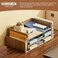 Kirigen Wood Desk Organizer 5 Trays - Desktop Document Letter Tray for Folders, Mail,File -Nature 3-Tier Office Mail Sorter Organizer Rack/Telephone Stand/Document Holder Dark Brown(2TP-DBR.