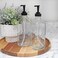 Cornucopia Brands Glass Pump Soap Dispenser Bottles (Set of 2, 16oz; Clear Glass Pre-Labeled in Decorative Script with Hands and Dishes, BPA-Free Black Plastic Pump Tops.