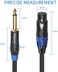 DISINO Female XLR to 1/4 Inch (6. 35mmTS Mono Jack Microphone Cable, Unbalanced 3 Pin XLR Female to Quarter inch TS Plug Mic Cord for Dynamic Microphone - 10 Feet/3 Meters.