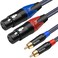 DISINO Dual Female XLR to Dual RCA Cable, Heavy Duty 2-XLR Female to 2 RCA/Phone Plug Male HiFi Stereo Audio Connection Microphone Cable Interconnect Lead Wire - 5 Feet /1. 5 Meters.