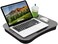 LAPGEAR Cup Holder Lap Desk with Device Ledge - Gray Woodgrain - Fits up to 14 Inch Laptops - Style No. 46325.