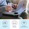 LAPGEAR Cup Holder Lap Desk with Device Ledge - Gray Woodgrain - Fits up to 14 Inch Laptops - Style No. 46325.
