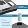 LAPGEAR Cup Holder Lap Desk with Device Ledge - Gray Woodgrain - Fits up to 14 Inch Laptops - Style No. 46325.
