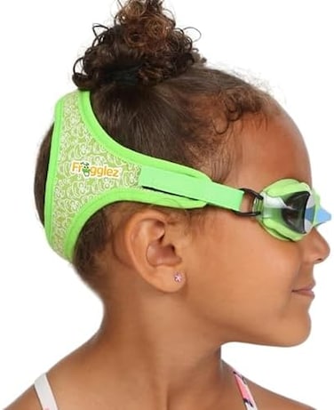 Frogglez Anti-Fog Swimming Goggles for Kids under 10 (Ages 3-10Recommended by Olympic Swimmers; Premium Pain-Free Strap.