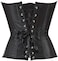 Zhitunemi Women's Bustier Corset Top Sexy Lingerie Sets Black Satin Waist Cincher.