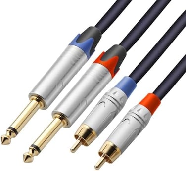 tisino RCA to 1/4 Cable, Dual RCA to Dual 1/4 inch TS Stereo Audio Interconnect Cable Patch Cords - 3. 3 feet.