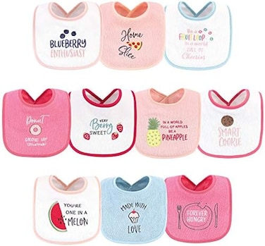 Hudson Baby Unisex Baby Cotton Terry Drooler Bibs With Fiber Filling.