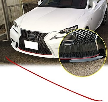Xotic Tech Front Grille Pinstripe Vinyl Sticker Trim, Glossy Red Front Hood Panel Edge Molding Stripe Decal Compatible with Lexus is/is 250/IS 350/IS 200t with F-Sport 2014 2015 2016 2017.
