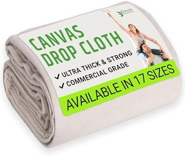 GREEN LIFESTYLE All Purpose Canvas Drop Cloth - Canvas Tarp, Canvas Fabric Drop Cloth Curtains, Drop Cloth for Painting, FloorFurniture Protection, Painters Drop Cloth, Paint Drop Cloth (Canvas Sheet