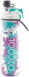 O2COOL ArcticSqueeze N' Sip Misting Water Bottle, Teal/Purple Splash.