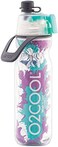 O2COOL ArcticSqueeze N' Sip Misting Water Bottle, Teal/Purple Splash.
