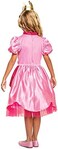 Disguise Princess Peach Costume Dress, Nintendo Super Mario Bros Classic Dress Up Outfit for Girls, Kids Size Small (4-6x,Pink.