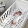 Lambs &amp; Ivy LambsIvy Baby Jungle Animals White/Gray/Taupe Cotton Fitted Crib Sheet.