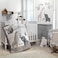 Lambs &amp; Ivy LambsIvy Baby Jungle Animals White/Gray/Taupe Cotton Fitted Crib Sheet.