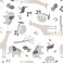 Lambs &amp; Ivy LambsIvy Baby Jungle Animals White/Gray/Taupe Cotton Fitted Crib Sheet.