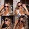 FEISEDY Rimless Sunglasses for Women Metal Square Frame Fashion Diamond Oversized lens Sun Glasses B2567.