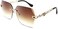 FEISEDY Rimless Sunglasses for Women Metal Square Frame Fashion Diamond Oversized lens Sun Glasses B2567.