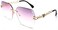 FEISEDY Rimless Sunglasses for Women Metal Square Frame Fashion Diamond Oversized lens Sun Glasses B2567.