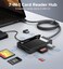 WARRKY SD Card Reader 7 IN 1, Multi Card Reader Hub for 3 USB 3. 0, 4 Memory Cards [Fast, Simultaneous, Versatile] for CF, CFI, TF, SDXC, SDHC, SD, MMC, Micro SDXC, Micro SD, Micro SDHC, MS, UHS-I.