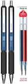 Zebra Pen G-350 Retractable Gel Pen, Cobalt Blue Premium Metal Barrel, Medium Point, 0. 7mm, Black Ink, 2-Pack Plus Refills.