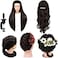 MORRIS 28Inch Mannequin Head With Synthetic Fiber Hair Styling Training Manikin Cosmetology Doll Head With Clamp Stand (Black.