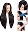 MORRIS 28Inch Mannequin Head With Synthetic Fiber Hair Styling Training Manikin Cosmetology Doll Head With Clamp Stand (Black.