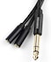 HOSONGIN 1/4 inch TRS to Dual 3. 5mm Female Y Cable, 1. 5ft, Black Copper WireGold Plated Connectors, Compatible with Headphones.
