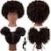 MORRIS (color-SY-01- Mannequin Head 100% Human Hair Training Head Afro Hair Manikin Head African American Training Hair Head Manikin Cosmetology Doll for Hairdresser Practise Styling Braiding with Cla