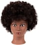 MORRIS (color-SY-01- Mannequin Head 100% Human Hair Training Head Afro Hair Manikin Head African American Training Hair Head Manikin Cosmetology Doll for Hairdresser Practise Styling Braiding with Cla