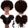 MORRIS (color-SY-01- Mannequin Head 100% Human Hair Training Head Afro Hair Manikin Head African American Training Hair Head Manikin Cosmetology Doll for Hairdresser Practise Styling Braiding with Cla