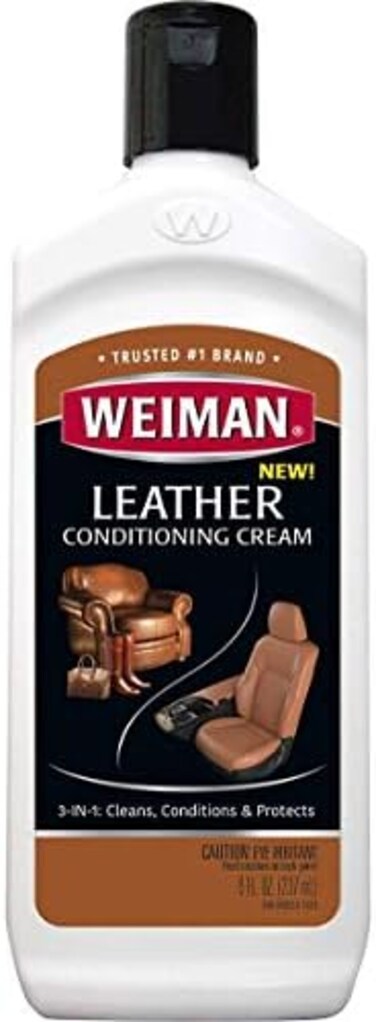 Weiman 3 in 1 Deep Leather CleanerConditioner Cream - Restores Leather Surfaces - Use on Leather Furniture, Car Seats, Shoes, Bags, Jackets, Saddles.