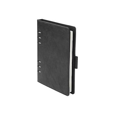 by 
		 Oxford Oxford 6-Ring Professional Notebook, 7 x 22. 8 cm, Refillable Ivory Paper, 100 Sheets, Black Faux Leather Cover (90004.